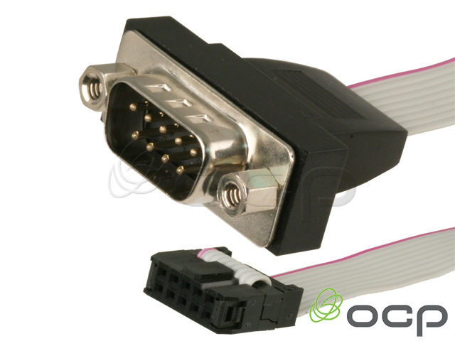 Panel Mount DB9 Male Serial Port with Bracket